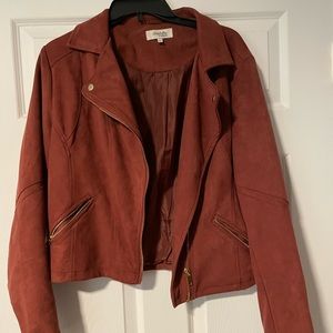 Charlotte Russe Suede Jacket - Women | color: Rust| size XL